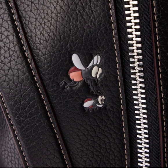 Disney X Coach Charter Backpack Bag Mushroom Mickey Garden Black Leather Purse - Picture 7 of 16